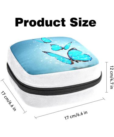 Water Blue Butterfly Sanitary Napkin Storage Bag | Period Tampon Makeup Pad Pouch - Buy Online on GoSupps.com