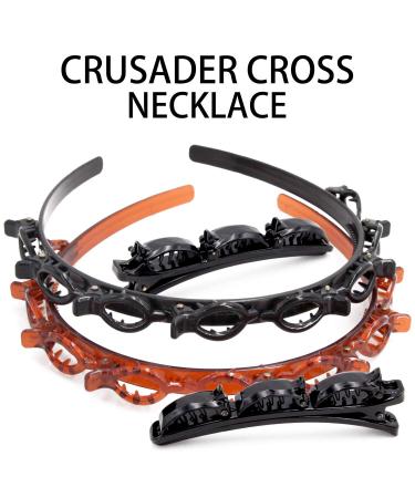 Double Layer Twist Plait Headband Hair Claw Clips - Black Magic Double Bangs Hairstyle Hair Tools for Women & Girls - Buy Online on GoSupps.com