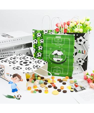 Bekecidi 16pcs Soccer Goodie Bags Soccer Party Favor Paper Bags Football Themed Party Bags with Handles Football Gift Bag for Kids Adults Soccer Party Supplies (2 Styles) - Buy Online on GoSupps.com