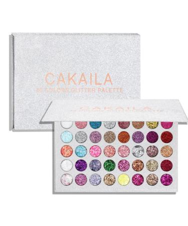 MEICOLY Glitter Eyeshadow Palette - 40 Colors Pressed Pigmented Mineral Shimmer Palette with Self Adhesive Glitter Glue - Eye Makeup for Women - Buy Online on GoSupps.com