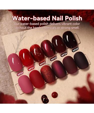  MEITREND Glitter Nail Polish Quick Dry Non Toxic Water Based Red Matte Nail Art - Buy Online on GoSupps.com