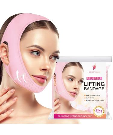 Reusable V Line Mask - Double Chin Reducer Facial Slimming Strap, Face Lifting Belt, V Shaped Slimming Face Mask Chin Up Mask for jawline 1 Count - Reusable Strap