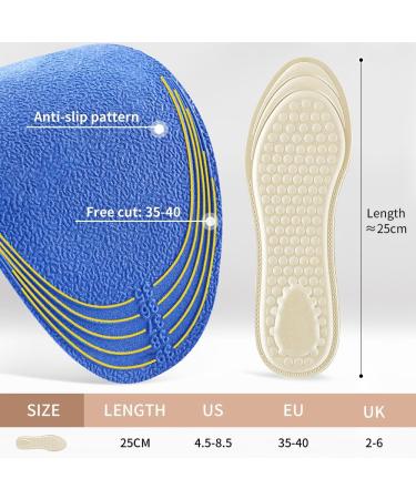 3 Pairs Comfort Massage Insoles for Women - Anti-Pain High Heel & Work Boot Inserts - Breathable Cushion Shock Pads - Buy Online on GoSupps.com