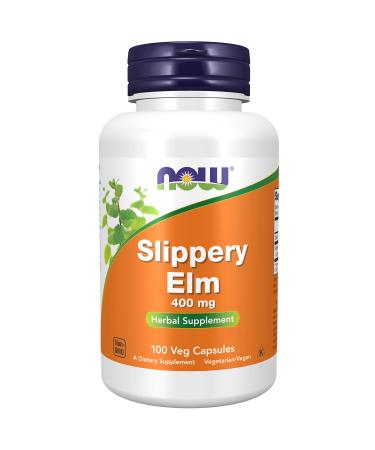Now Foods Slippery Elm 400 mg 100 Vegan Capsules Laboratory Tested Plant-Based Gluten Free Soy Free Vegetarian