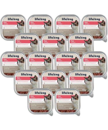 Amazon Brand Lifelong Cat Food - Beef Pate 100g (Pack of 16) - Premium International Shipping - Buy Online on GoSupps.com