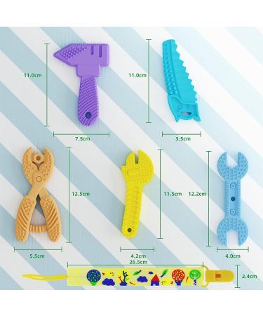Gardien Baby Teething Toys - 7Pcs Freezable BPA Free Chew Toys for Babies 0-12 Months | Teething Relief for Infants & Toddlers - Wrench Design - Buy Online on GoSupps.com