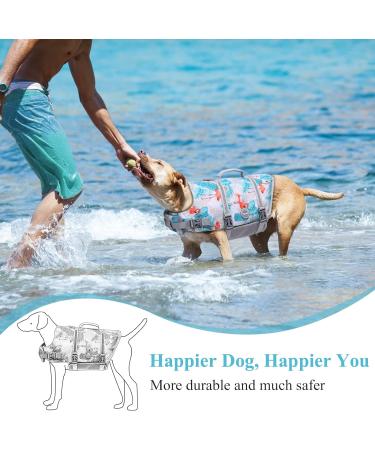Vivaglory Ripstop Dog Rescue Vest - Improved Buoyancy & Visibility for Small/Medium Dogs - Leaf Blue XS (35-43cm Chest Circumference) | International Shipping - Buy Online on GoSupps.com