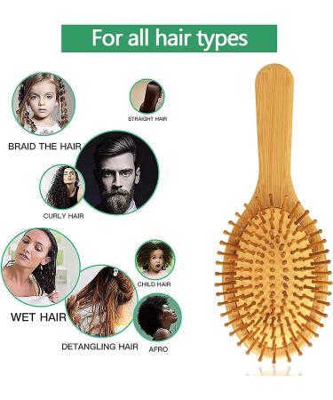 Agoginserest Bamboo Hair Brush - Natural Paddle Hairbrush with Bamboo Bristles for Women Men Kids and All Hair Types - Buy Online on GoSupps.com
