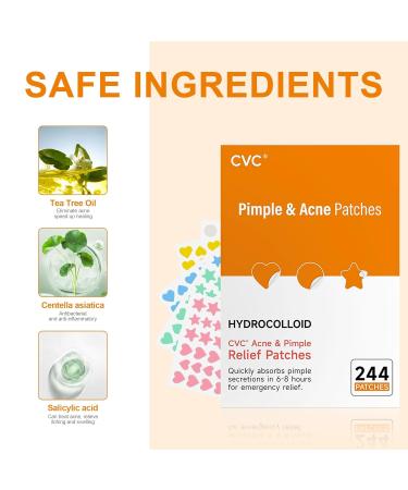 Acne Pimple Patches - Hydrocolloid Blemish Spot Treatment with Salicylic Acid & Tea Tree Oil | Effective Zit Removal & Skincare Stickers for Teens - Buy Online on GoSupps.com