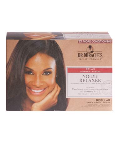 Dr. Miracle's No-Lye Relaxer, With Proteins to Help Prevent Breakage & Vitamins A & E For Healthy Hair Growth, 1 Complete Application 1 Count (Pack of 1)