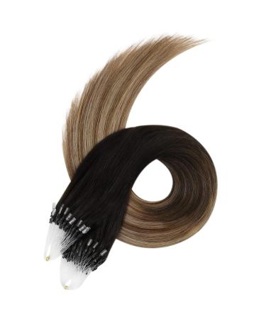 UGEAT Microring Real Hair Extensions - Ombre Dark Brown to Light Brown 55cm Micro Loop Extensions 50g 50 Strands - #2/6/10 - Buy Online on GoSupps.com