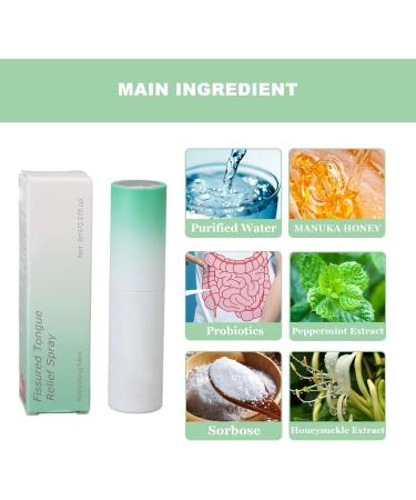 Fissured Tongue Relief Spray 2pcs Fissured Tongue Relief Spray 8ml Remove Odor Regulates Oral Health Breath Fresheners Oral Fissured Tongue Spray Fissured Tongue Sprayer - Buy Online on GoSupps.com