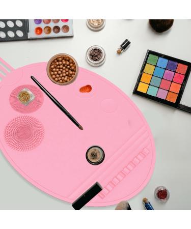 Brush Cleaning Mat Silicone Makeup Brush Cleaning Mat Professional Portable Washing Tool for Powder Pink - Buy Online on GoSupps.com