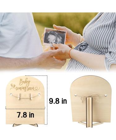 Pregnancy Announcement Sonogram Frame - Wooden Stand for Ultrasound Photo - Perfect Gift for Mother-to-be - Social Media Baby Shower Prop (Large 8'' x 10'') - Buy Online on GoSupps.com