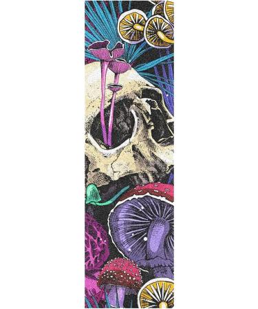 HANZHY Mushrooms and Skull Skateboard Grip Tape Bubble Free Skateboard Griptape Sheet Easy to Apply Longboard Grip Tape Anti Slip Sand Paper Tape for Boys Girls Teens - Buy Online on GoSupps.com