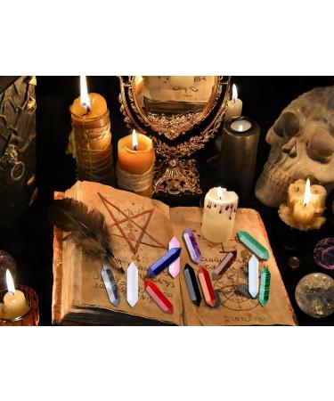 Xiannvxi 15PC Healing Crystal Stones Set - Natural Gemstones Chakra Magic Wands Rose Quartz Obsidian Tiger Eye & Reiki Gift - International Shipping Available - Buy Online on GoSupps.com