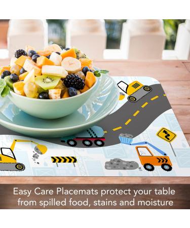 Construction Trucks 4 Pack Reversible Placemats for Kids - BPA Free, Made in USA - Buy Online on GoSupps.com
