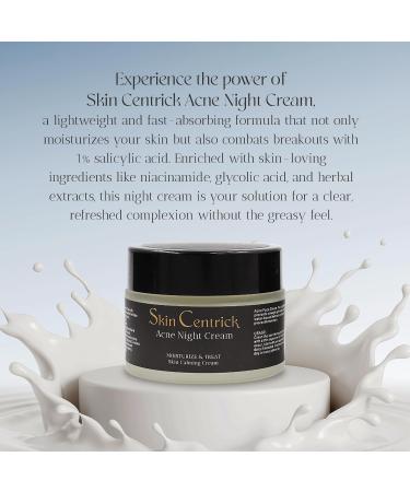 Acne Night Cream | Water-Based Moisturizer for Acne-Prone Skin | 1% Salicylic Acid & Soothing Tea Tree Oil - Shop Internationally - Buy Online on GoSupps.com