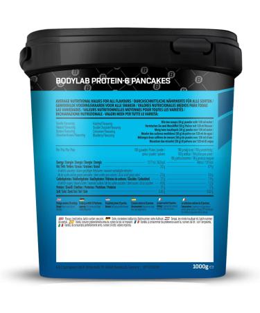 Bodylab24 Protein Pancake Mix Protein-6 Pancakes Vanilla 1kg Pancake Powder with Almost 60% Protein Multi-Component Protein Powder - Buy Online on GoSupps.com
