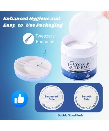 Glycolic Acid Resurfacing Pads (60 Count) - 10% Ultra Pure Glycolic Acid + 2% Salicylic Acid Radiant Skin Renewal & Peeling Pads for Face 60 Count (Pack of 1) - Buy Online on GoSupps.com