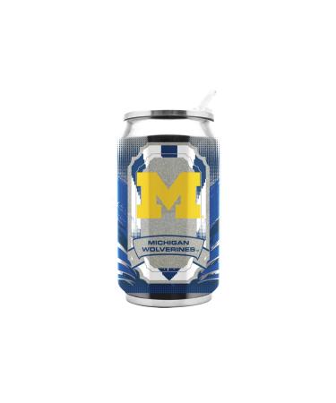 NCAA Michigan Wolverines 16oz Double Wall Stainless Steel Thermocan 16 Ounce