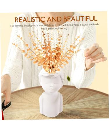 Zerodeko 20 Pcs Eucalyptus Leaves Artificial Leaves Artificial Greenery Stems Artificial Flowers Wedding Centerpiece Home Decor Gold Wedding Decor Household Decor Vase Bouquet Plastic Touch Goldenx2pcs 38X3CMx2pcs - Buy Online on GoSupps.com