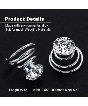 60-Piece Rhinestone Hair Pin Set - Spiral Twisters for Wedding, Prom & Special Occasions - Silver Coil with Clear Container - Buy Online on GoSupps.com