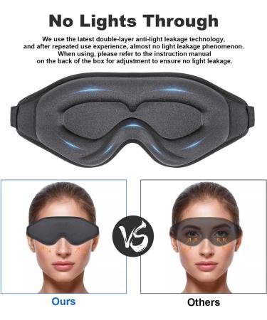 Adjustable Eye Sleep Mask for Men and Women - 3D Contoured Cup Design, Perfect for Sleeping and Lash Extensions - Christmas Gift - Gray - Buy Online on GoSupps.com