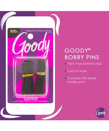 Goody Styling Hair Bobby Pins - 100 Count Black | Slideproof & Lock-In Place | Pain-Free Hair Accessories for Women & Girls - Buy Online on GoSupps.com