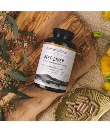 Enviromedica Freeze Dried Beef Liver Capsules - Pure Grass-Fed New Zealand Bovine - 180ct - Buy Online on GoSupps.com