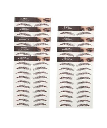 SKISUNO 9 Sheets Waterproof Eyebrow Stickers Artificial Eyebrow Temporary Brow Tattoos Eyebrow Trimming Tool