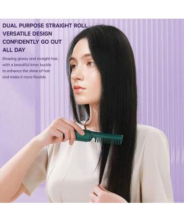 Rechargeable Mini Hair Straightener & Straightening Brush - Portable Cordless Travel Hair Tool with 3 Temperature Settings (Green - Buy Online on GoSupps.com