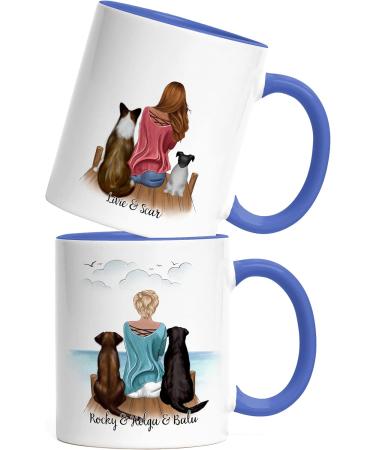 Personalized Kiddle-Design Dog Mom Mug - Unique Blue Gift for Dog Lovers & Owners - Buy Online on GoSupps.com