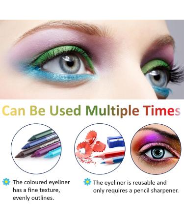 3Pcs Colored Eyeliner Set Glitter Eyeliner Waterproof Eye Liner Pencil Color Eyeliner Pen Pearl Eyeliner Set Metal Eye Liner Long Lasting Eyeshadow Pencil Professional Eye Makeup (Green) - Buy Online on GoSupps.com