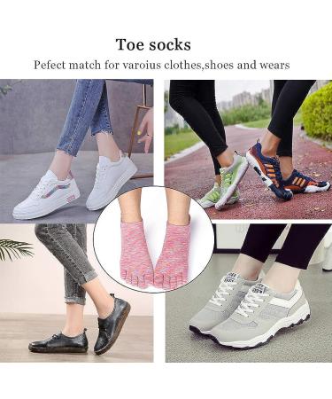 HABITER Women's Cotton Toe Socks - Lightweight No Show Running Socks 4 Pack - Multi-colored - Buy Online on GoSupps.com