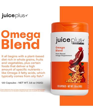 Juice Plus+ Omega Blend - Vegan, Fish-Less, No Aftertaste - Omega 3, 5, 6, 7 & 9 Fatty Acids from Algae & Seeds - DHA, ALA & EPA for Brain & Vision - 1 Bottle (60 Servings) - Buy Online on GoSupps.com
