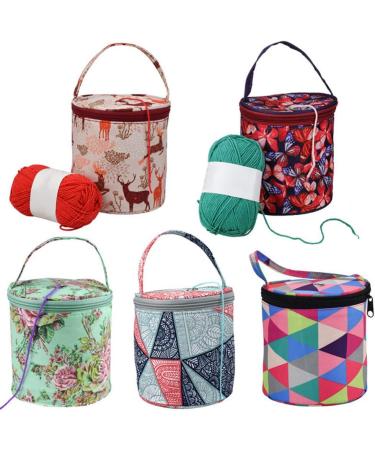 Katech Small Yarn Storage Case - Empty Round Knit Tote Bag Basket (Green) - Buy Online on GoSupps.com
