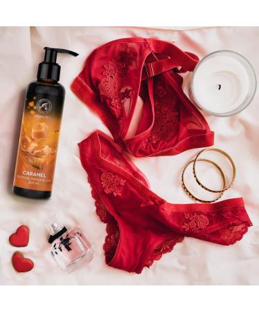 Sensual Caramel Massage Oil - 200ml Edible Body Oil with Almond & Grape Seed - Kissable Love Oil for Couples - Buy Online on GoSupps.com