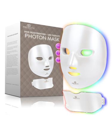 Project E Beauty LED Face & Neck Mask Skin Rejuvenation | LED Therapy Photon Mask | 7 Colors | Anti Aging | Spot Removal | Reduce Wrinkles | Anti-inflammation | Brightening Skincare Mask