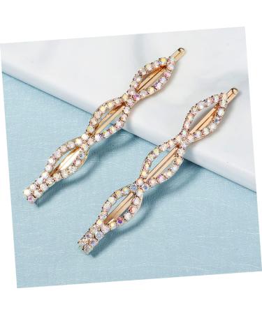 DOITOOL 1 Pair Ab Diamond Bangs Hairpin Bling Diamond Bobby Hair Barrettes for Thick Hair Geometric Rhinestone Bobby Hair Rhinestones Hair Crystals Manual Alloy Girl Clip - Buy Online on GoSupps.com