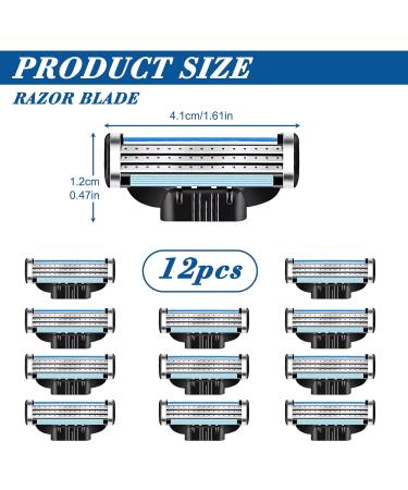 DMNQ 12 Pcs Mach 3 Razor Blades - Proglide Compatible for Beard & Leg Hair | International Shipping Available - Buy Online on GoSupps.com