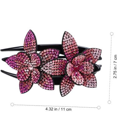 Beatifufu Grip Flower Back Hair Clip Back Hair Holder Clip Rhinestones Back Hair Holder Back Hair Barrette Rhinestones Back Hair Clip - Buy Online on GoSupps.com