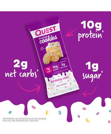 Quest Birthday Cake Frosted Cookies Twin Pack 16 Cookies and Quest Mini Cookies & Cream Protein Bars 14 Count - Buy Online on GoSupps.com
