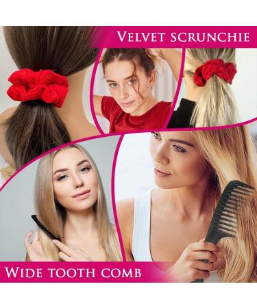 Detangling Wide Tooth Hair Comb for Long Curly Hair + Velvet Scrunchie - Anti-Static Shower Comb for Curls (Most Wanted) - Buy Online on GoSupps.com