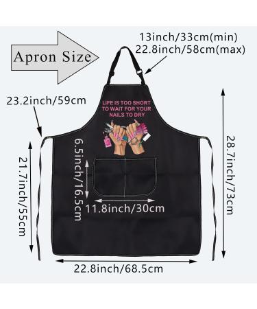 PLITI Nail Tech Apron For Women Life Is Too Short To Wait For Your Nails To Dry Nail Technician Gift Manicurist Gift Wait nails dry APU - Buy Online on GoSupps.com