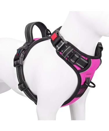 Phoepet anti-educational dog harness reflective adjustable with training handle name ID card 2 metal linen hooks 3 snap buckles easy tightening and losing weight XS rose rose XS - Buy Online on GoSupps.com
