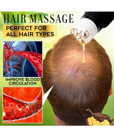 Herbal Rolling Ball Massage Hair Growth Serum - 2PC Scalp Oil for Regrowth & Anti-Hair Loss - Buy Online on GoSupps.com