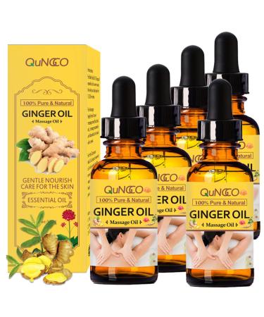5 Pack Ginger Massage Oil,Ginger Massage Essential Oil, Ginger Massage Oil for Lymphatic Drainage,Natural Drainage Ginger Oil,SPA Massage Oils, Repelling Cold and Relaxing Active Oil-30ml