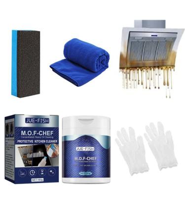 Mof Chef Cleaner Powder Heavy Duty Degreaser Cleaner Oil Pollution Cleaning Powder Mof Chef Protective Kitchen Cleaner All Purpose Cleaner Powder Stubborn Grease & Grime Remover (1PC)