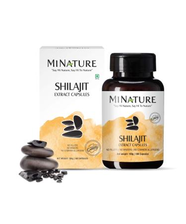 Shilajit Capsules - Non GMO Extract by mi Nature | 180 Veg Caps | Promotes Vibrant Energy & Vitality| 1000 mg | 100% Only Shilajit Extract Capsules | Fulvic Acid